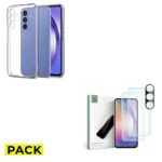 SUPREME PACK FOLIE STICLA TECH-PROTECT SUPREME SET GALAXY A54 5G CLEAR + HUSA SPIGEN LIQUID CRYSTAL GALAXY A54 5G CRYSTAL CLEAR