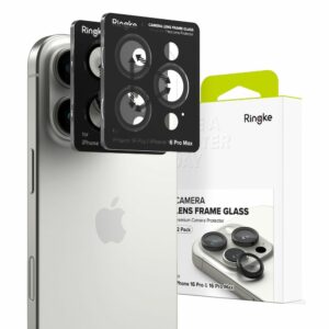 [PACHET 2X] FOLIE STICLA CAMERA IPHONE 16 PRO MAX RINGKE CAMERA FRAME PROTECTOR 2-PACK BLACK