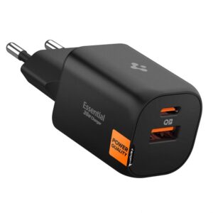 ÎNCĂRCĂTOR DE PRIZĂ SPIGEN ESSENTIAL EE352EU 2-PORT NETWORK CHARGER 35W BLACK