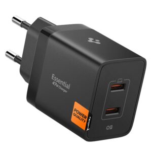 ÎNCĂRCĂTOR DE PRIZĂ SPIGEN ESSENTIAL EE472EU 2-PORT NETWORK CHARGER 47W BLACK