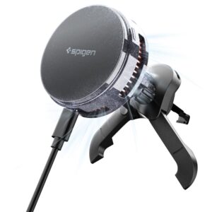 SPIGEN ESSENTIAL EV25MFAQ Qi2.2 PELTIER MAGNETIC MAGSAFE VENT CAR MOUNT WIRELESS CHARGER BLACK