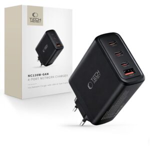 ÎNCĂRCĂTOR DE PRIZĂ TECH-PROTECT NC120W-GAN 4-PORT NETWORK CHARGER PD 120W / QC3.0 BLACK