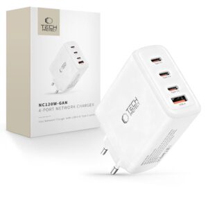 ÎNCĂRCĂTOR DE PRIZĂ TECH-PROTECT NC120W-GAN 4-PORT NETWORK CHARGER PD 120W / QC3.0 WHITE