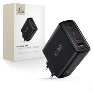 ÎNCĂRCĂTOR DE PRIZĂ TECH-PROTECT NC140W-GAN 4-PORT NETWORK CHARGER PD 140W / QC3.0 BLACK