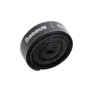 Baseus benzi rotunde colorate cu Velcro 1 m negre