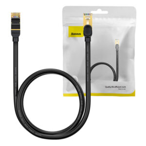 Cablu de rețea Baseus Ethernet RJ45, 10 Gbps, 1 m (negru)