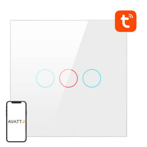 Întrerupător inteligent de lumină WiFi Avatto TS02-EU-W3 3 căi TUYA (alb)