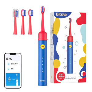 Periuță de dinți sonică cu aplicație pentru copii, set de capete Bitvae BVK7S (albastru)