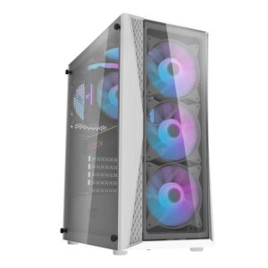 Carcasă PC Darkflash DK352 Plus + 4 ventilatoare (negru și alb)