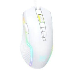 Mouse de gaming ONIKUMA CW905, alb, cu fir