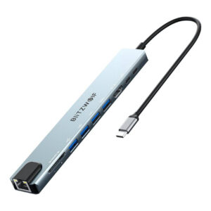 Stație de andocare Blitzwolf BW-TH5 10-în-1 USB-C (argintiu)