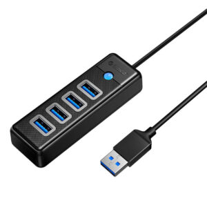 Orico Hub USB la 4x USB 3.0, 5 Gbps, 0,15 m (Negru)