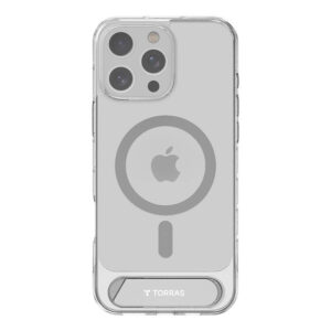 Husă din seria Torras Pstand pentru iPhone 16 Pro (transparentă)