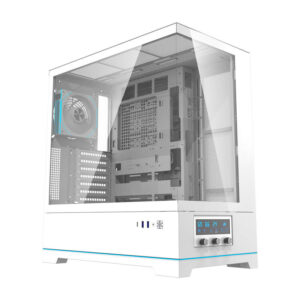 Carcasă de calculator Darkflash DY451 PRO cu ventilator (albă)