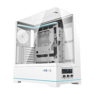 Carcasă de calculator Darkflash DY450 fără ventilatoare (albă)