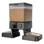 Oneisall dozator dublu automat de hrană pentru animale de companie fără Wi‑Fi
