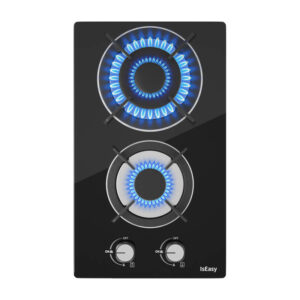 IsEasy MGBG-312A aragaz pe gaz cu două zone și panou din sticlă