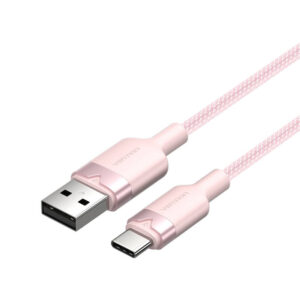 Cablu USB 2.0 A la USB-C 3A Vention CTNPF 1M (roz)