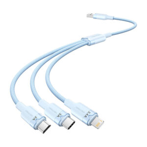 Cablu USB 2.0 A la 3 în 1 3A Vention CTPLG 1,5 m (albastru)