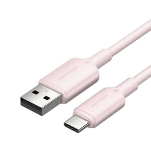 Cablu USB 2.0 A la USB-C 3A Vention CTQPF 1M (roz)