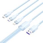 Cablu USB 2.0 A la 3 în 1 6A Vention CTRLG 1,5 m (albastru)