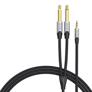 Cablu audio jack mini 3,5 mm la 2 x jack 6,35 mm (mufă tata), Vention BARHL 10 m