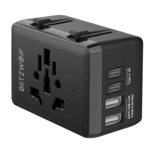 Blitzwolf BW-TA1 Adaptor de călătorie 4 în 1 2x USB + C + PD 20W