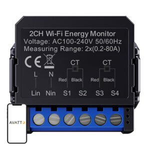 Contor inteligent bidirecțional de energie Avatto WiFi WPM16-2