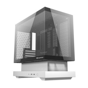 Carcasă de calculator Darkflash F1 (albă) + 6 ventilatoare ARGB