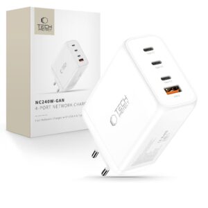 ÎNCĂRCĂTOR DE PRIZĂ TECH-PROTECT NC240W-GAN 4-PORT NETWORK CHARGER PD 240W / QC3.0 WHITE