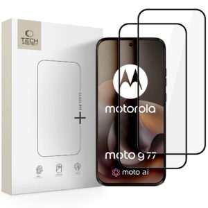 STICLĂ CĂLITĂ TECH-PROTECT GLASS FIT+ 2-PACK MOTOROLA MOTO G67 / G77 BLACK